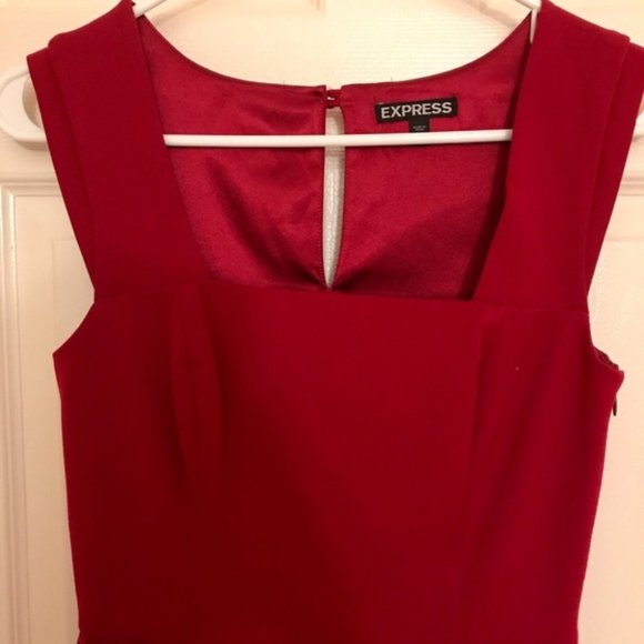 Express Sheath Ruched Red Cocktail Mini Dress - Picture 5 of 5